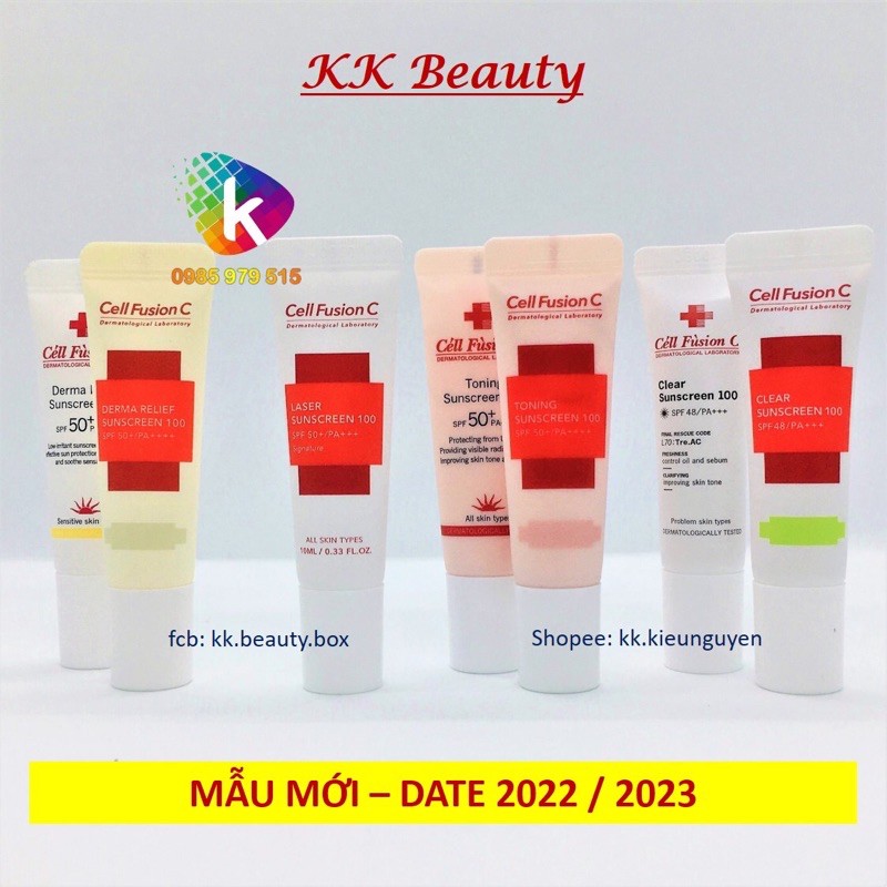 (15ml) Kem chống nắng Cấp ẩm Dịu da Cell Fusion C Laser / Clear / Toning / Relief / Cure Suncreen | BigBuy360 - bigbuy360.vn