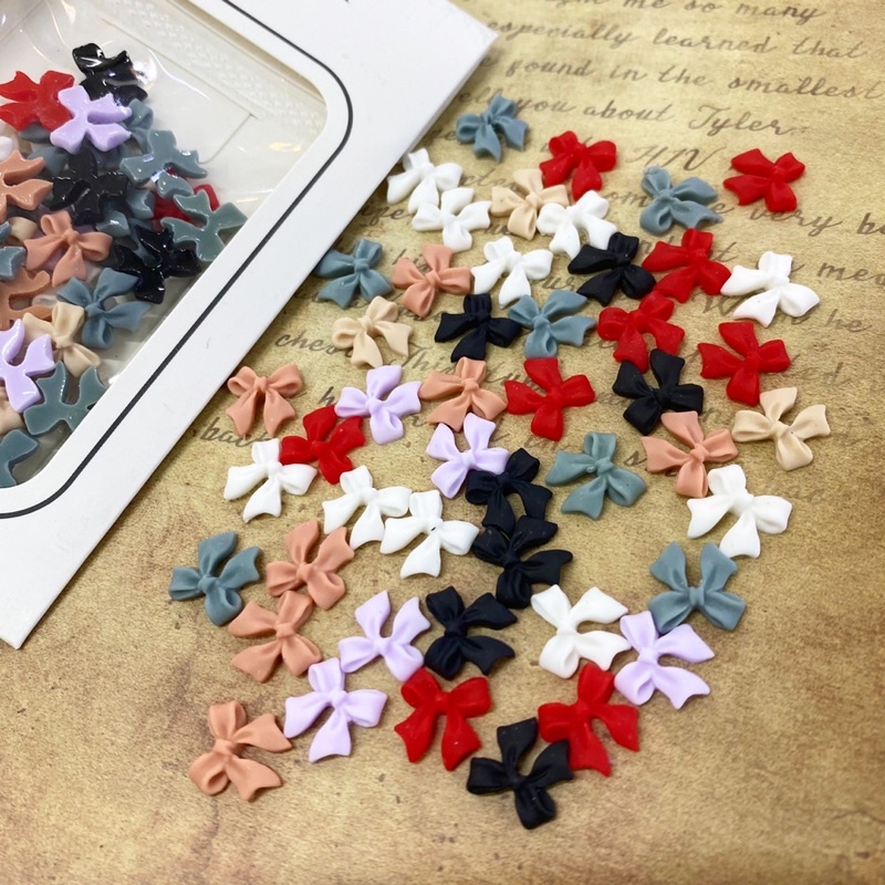 charm nơ mix màu-gói nơ màu trang trí nail ( ib shop chọn mẫu )