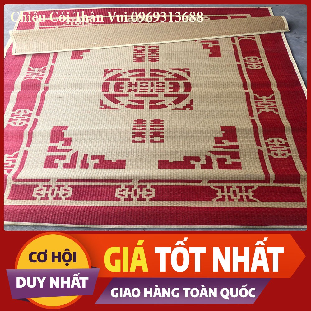 Chiếu Cói ❤️FREESHIP❤️ Chiếu Thái Bình In Gấm  0,8/1m2/1m5/1m6/1m8/2m2