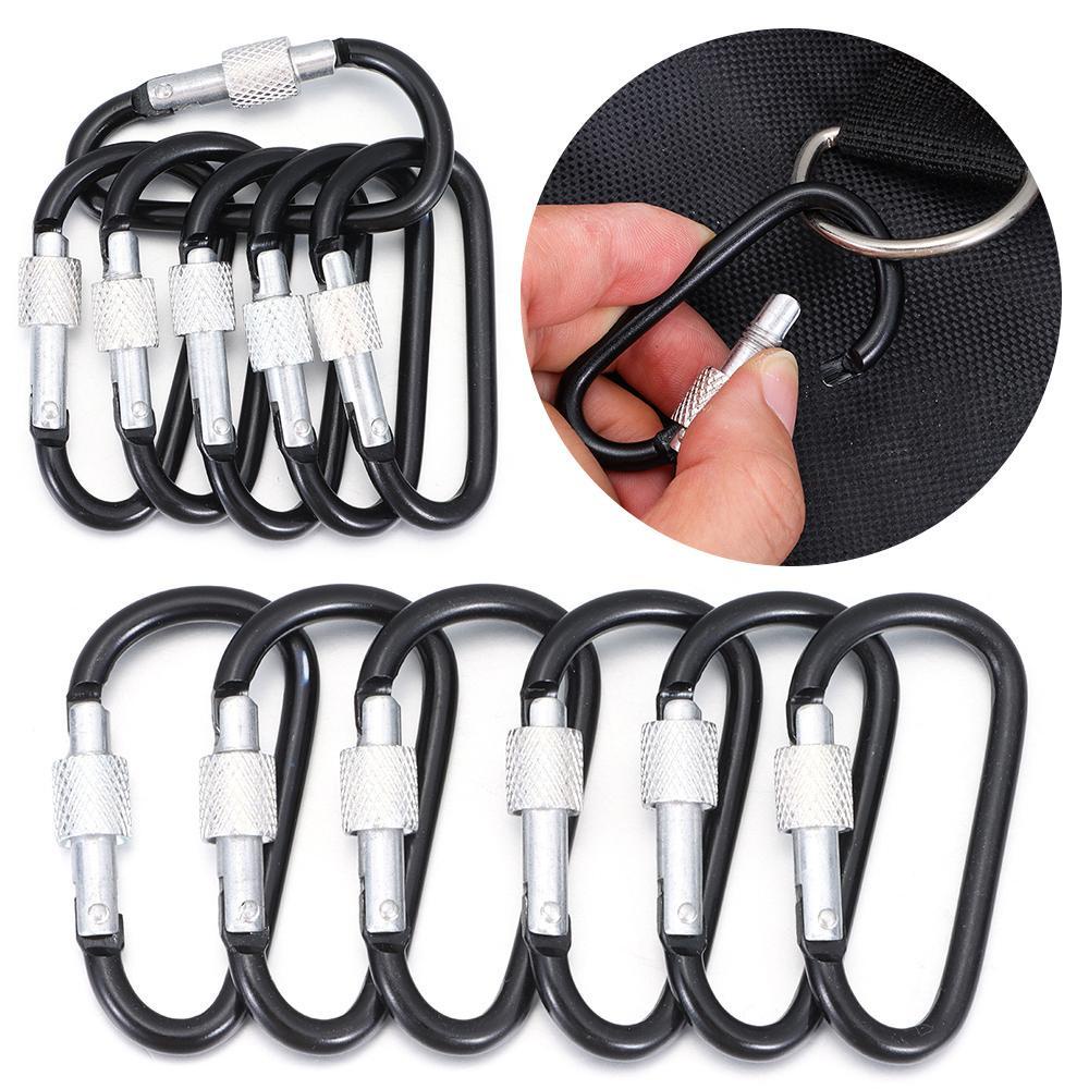 MAG Set 6 / 12 Móc Khóa Leo Núi Bằng Hợp Kim Nhôm Màu Đen