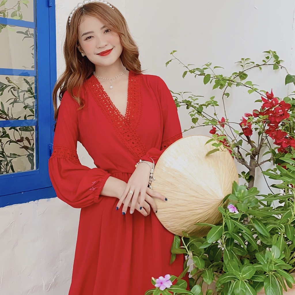 Đầm Maxi tay dài, viền ren, đầm đi biển, chụp hình cưới, kỷ yếu là xuất sắc VINTAGE STORE | BigBuy360 - bigbuy360.vn