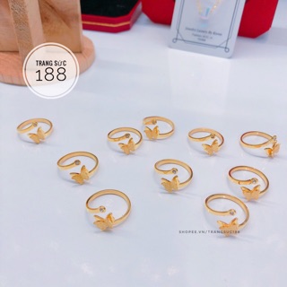 Nhẫn titan ko đen bướm phun cát