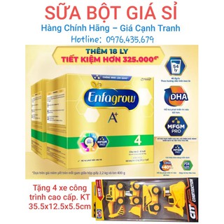 Tặng 4 Xe Công Trình - Bộ 2 Hộp Enfagrow A+4 2,2kg hộp giấy Date 08.21