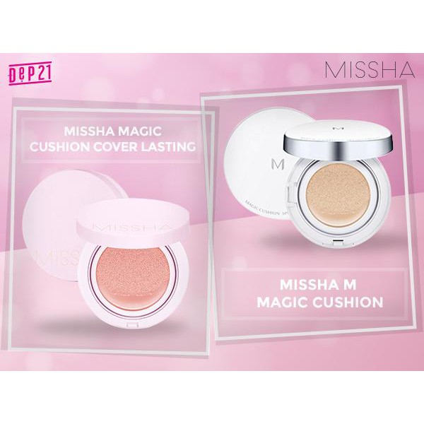 Phấn Nước Missha Cushion Cover Lasting (Vỏ Hồng) Tone 21 và Tone 23 (free ship) | BigBuy360 - bigbuy360.vn