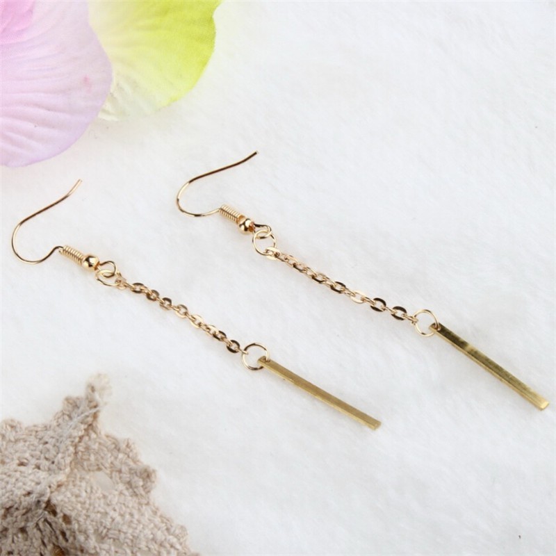 Khuyên Tai Dáng Dài Thiết Kế Đơn Giản Thanh Lịch Cho Nữ