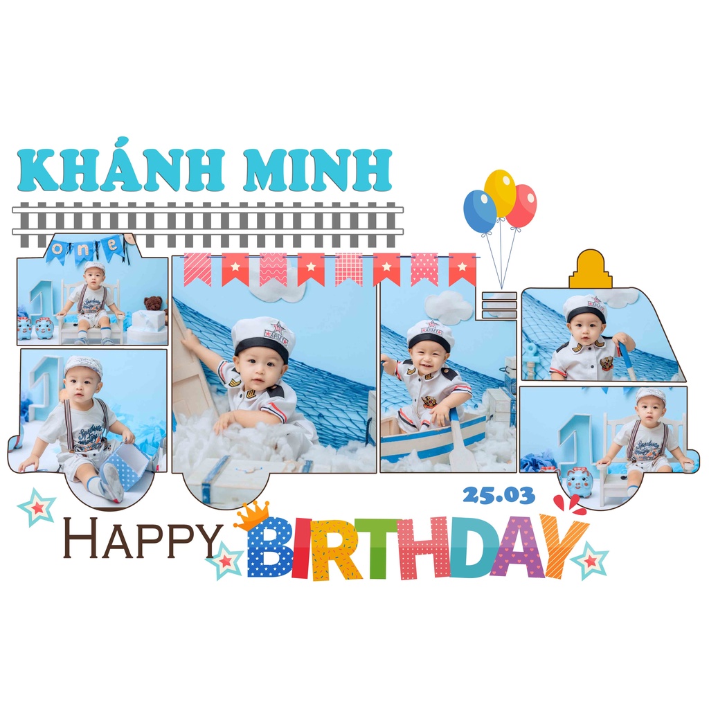Nhận Đặt gấp_Bộ sưu tập ảnh để bàn trang trí sinh nhật, đầy tháng chibi cho bé trai bé gái