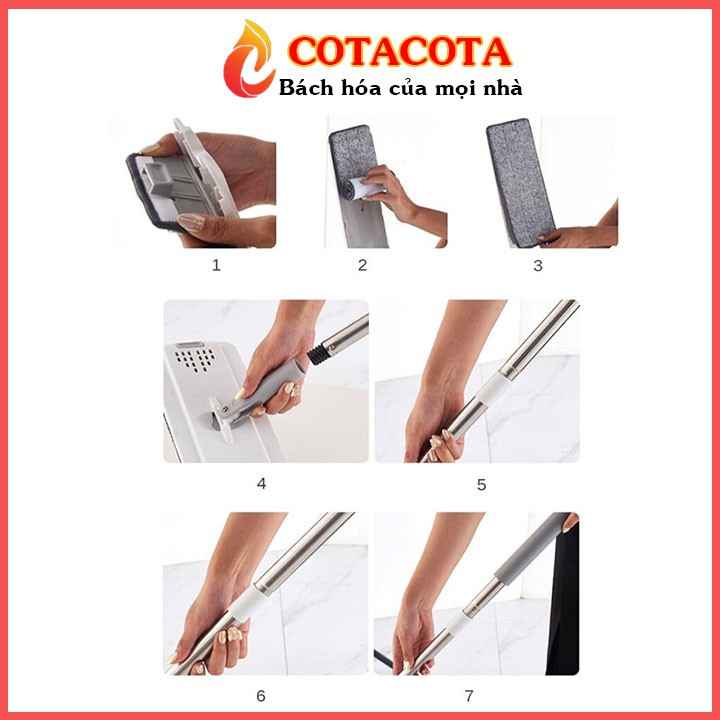 Cây Lau Nhà Tự Vắt Thông Minh 2 Ngăn Xoay 360 COTACOTA