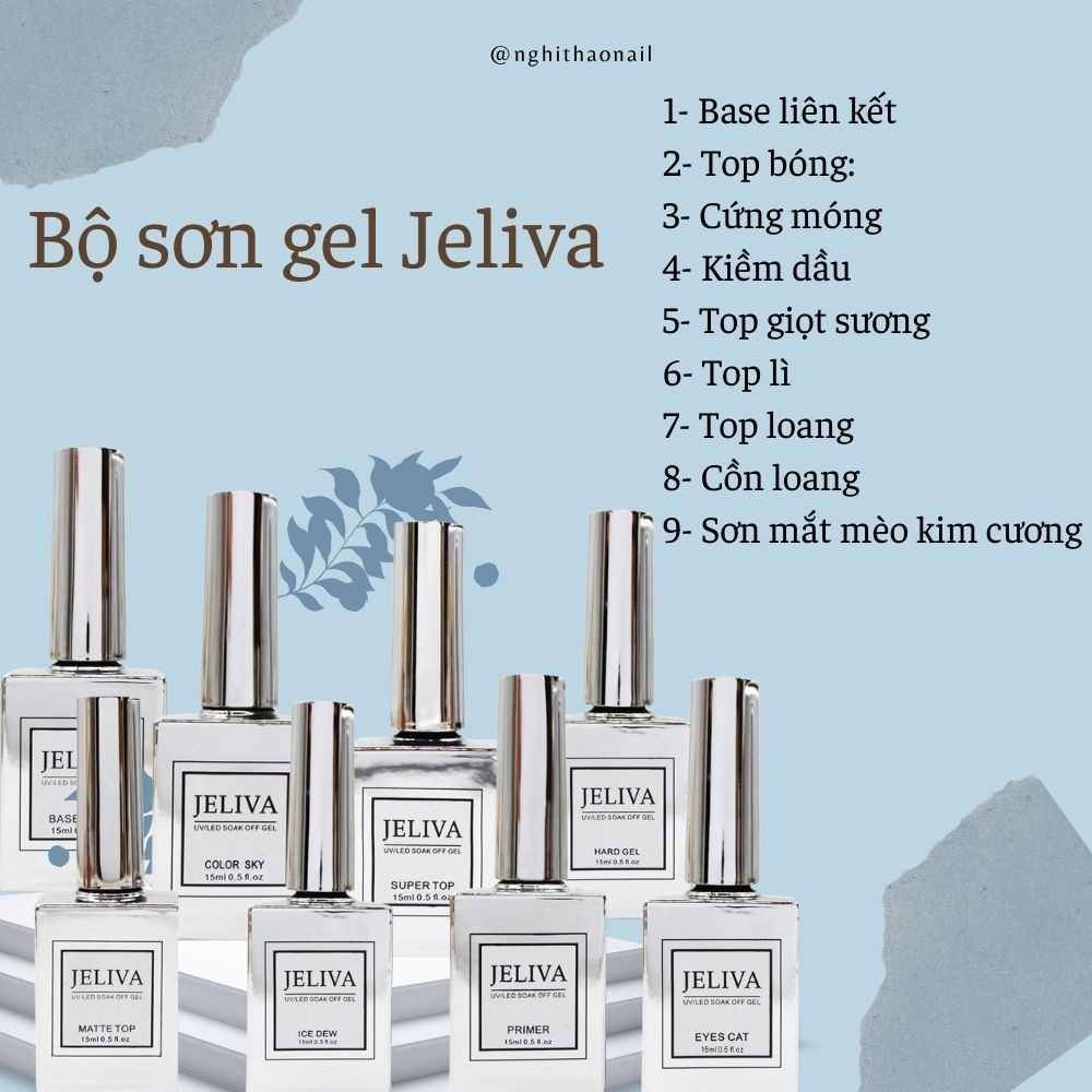 Base top làm cứng móng kiềm dầu sơn lì gel mắt mèo kim cương Jeliva