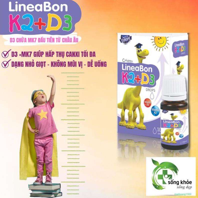 LineaBon K2+D3 - Bổ sung vitamin K2, D3. Tăng cường hấp thu canxi tối đa (Lọ 10ml)