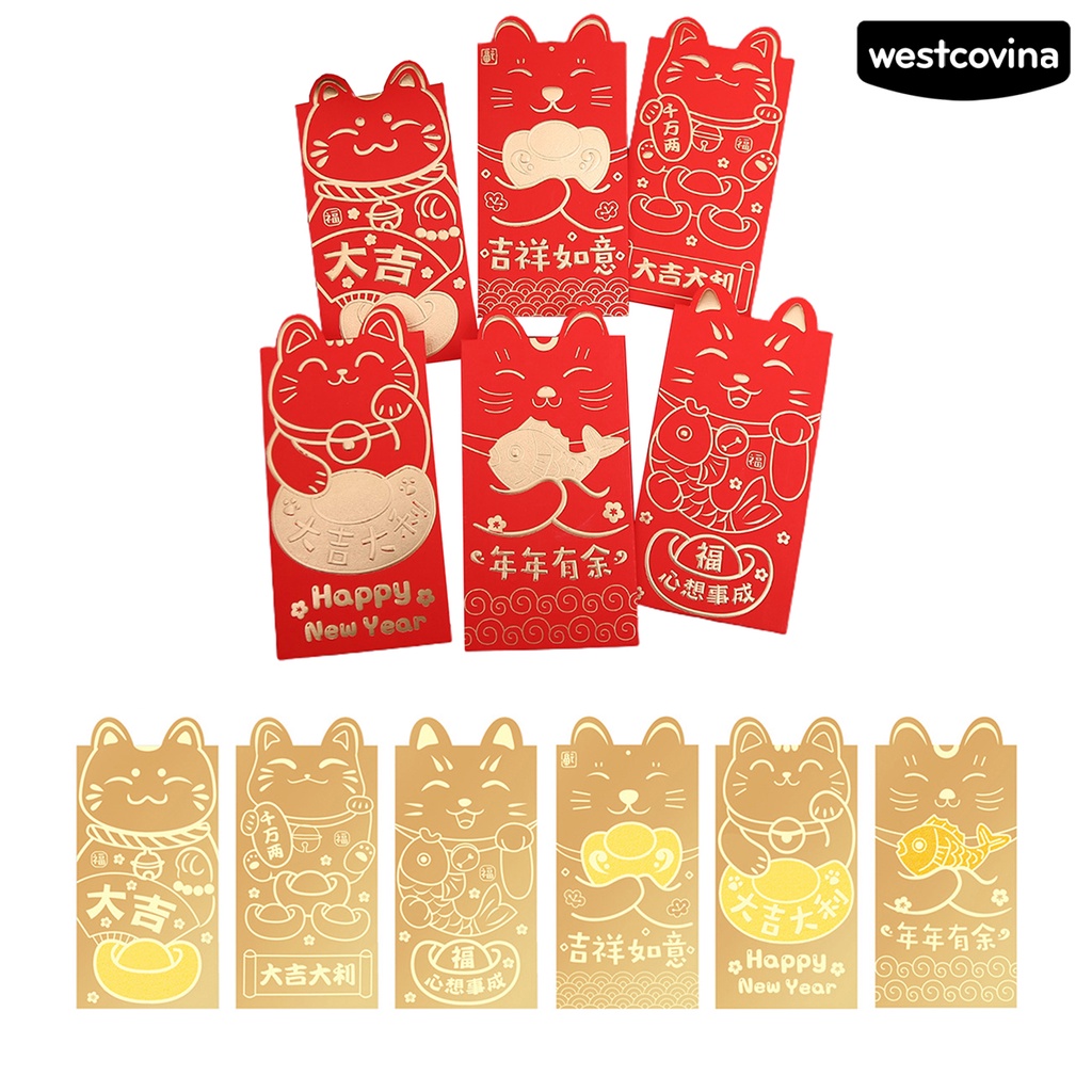 Bộ 18 bao lì xì đỏ may mắn phong cách Trung Hoa