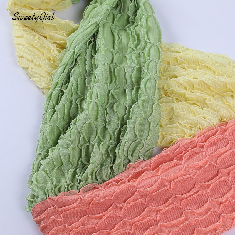 Áo kiểu tank top dây bắt chéo ôm dáng hở lưng màu sắc tương phản quyến rũ thời trang dành cho nữ