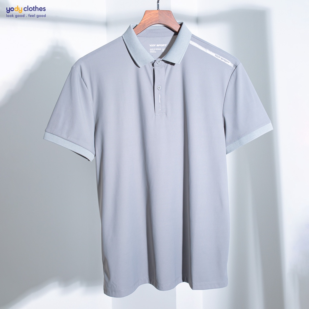 Áo polo thể thao nam YODY vải Airy Cool Basic mềm mịn nhanh khô thấm hút mồ hôi tốt SAM5007