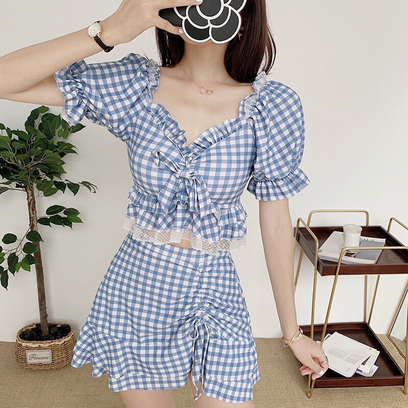 Bikini Đi Biển 2 Mảnh Đồ Bơi Váy Sang Chảnh Cao Cấp 2021 k5-B13