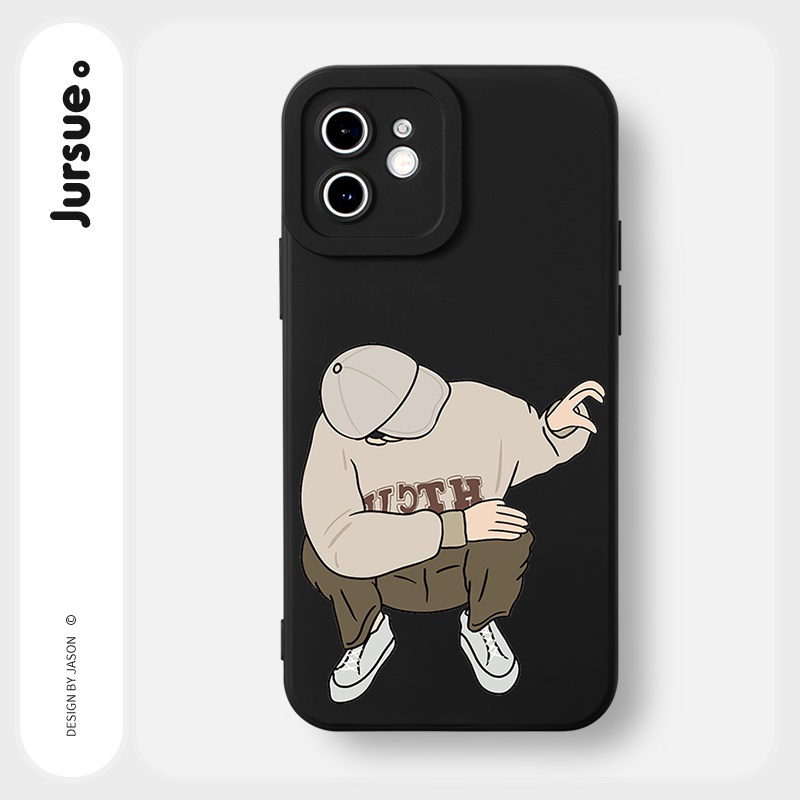 Ốp lưng JURSUE hoạt hình cặp đôi dễ thương đẹp cho iPhone 13 12 11 Pro Max SE 2020 X XR XS 8 7 ip 6S 6 Plus kute Y1883