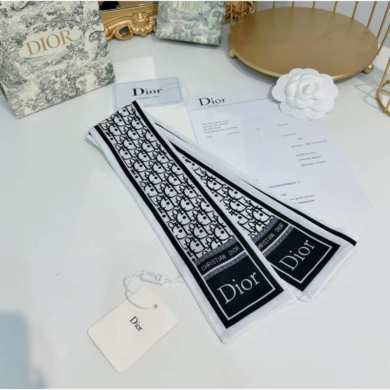Khăn Lụa Dây Carvat Nơ Cổ  DIOR Thời Trang - Hàng Nhập QC Cao Cấp 8 x 120 cm