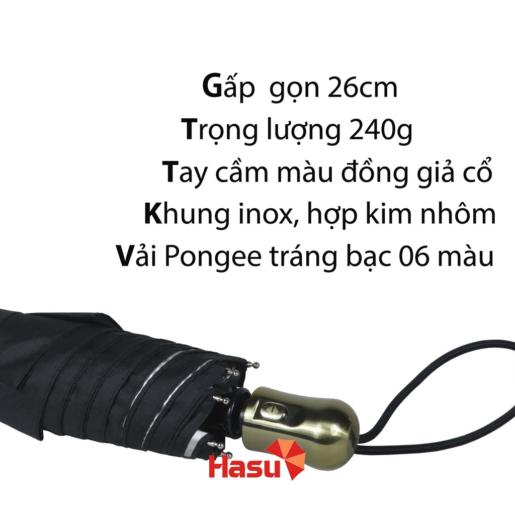 Ô che nắng mưa loại gập gọn tự động Bỏ túi Siêu nhẹ 06 màu lựa chọn Hasu