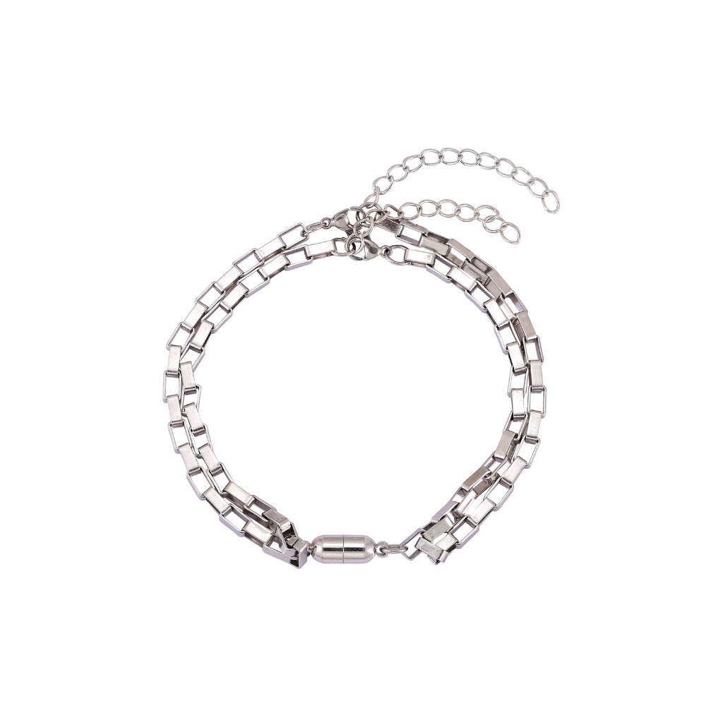 Set 2 Vòng Tay Nam Châm Bằng Thép Không Gỉ Cho Cặp Đôi