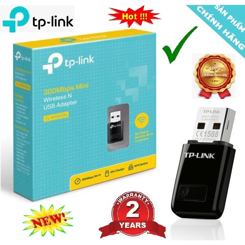 Bộ Thu WiFi TPLink USB chuẩn N 300 Mbps TL-WN823N