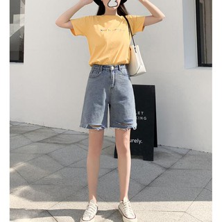 Quần short jeans đánh rách ulzzang