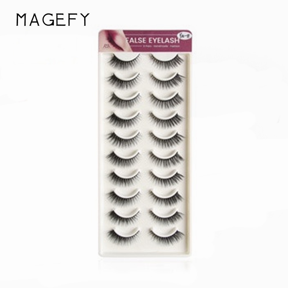 Bộ 10 Cặp Lông Mi GiảMAGEFYMi giả gân trong ，Tóc con người Tự nhiên Chữ thập dày Bushy Curl Fake Lashes Extension