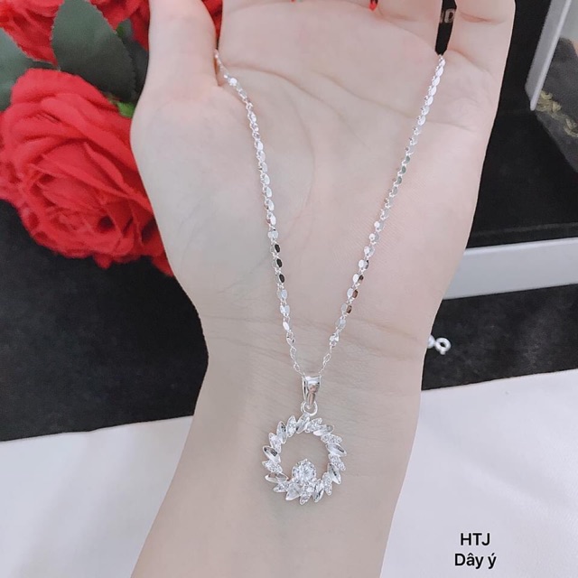 DÂY CHUYỀN MẶT ĐÁ SANG CHẢNH CHO NỮ - DÂY CHUYỀN BẠC Ý S925