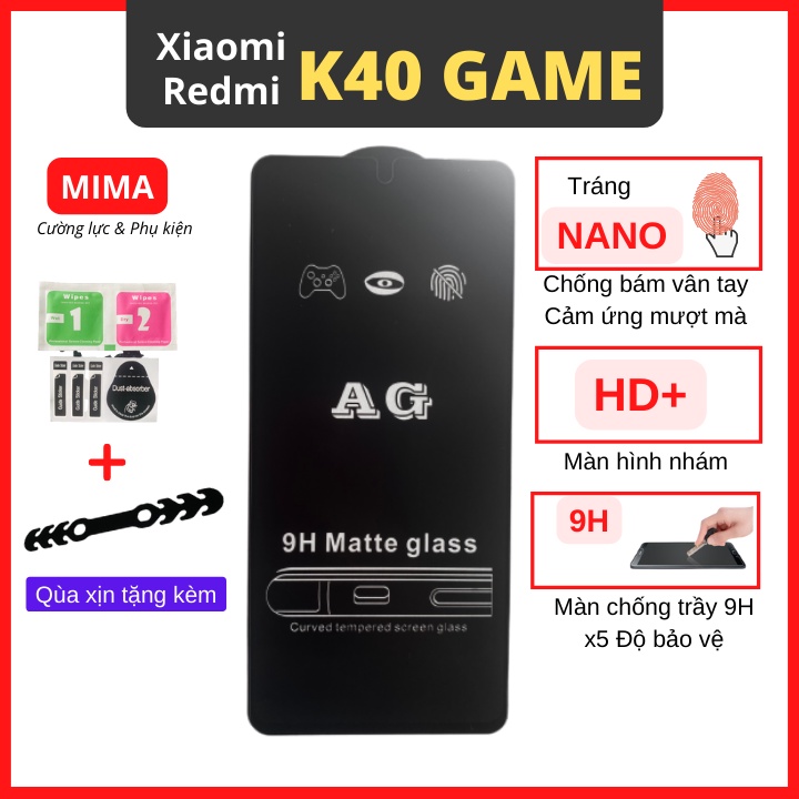 Kính cường lực Chống vân tay Xiaomi Redmi K40 Game Gaming Full màn Chống bám vân tay và mồ hôi hiệu quả-Cảm ứng mượt mà