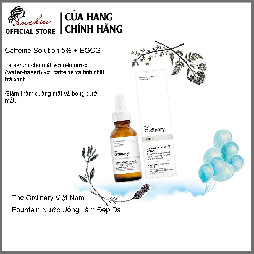 "Serum The Ordinary Caffeine Solution 5% + EGCG Giảm Quầng Thâm Và Bọng Mắt 5.0" | BigBuy360 - bigbuy360.vn