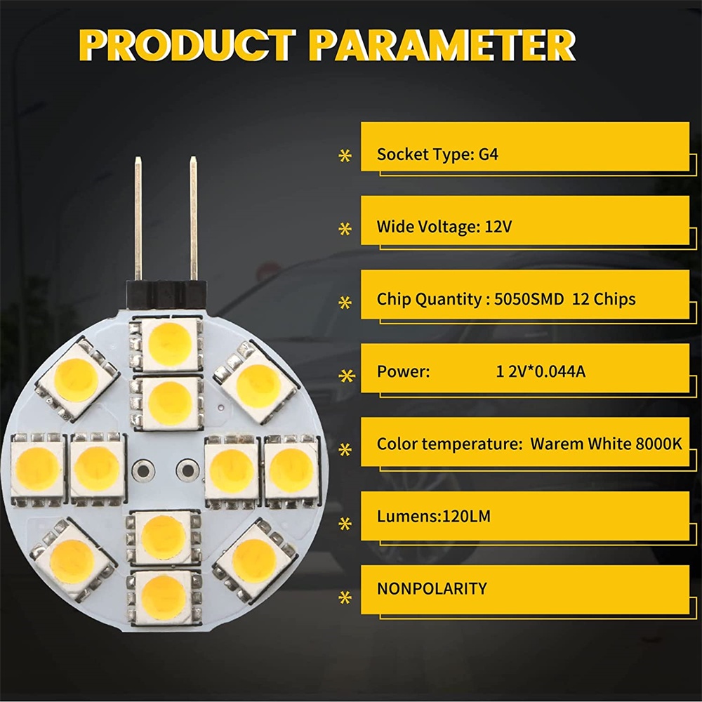 Bóng Đèn led G4 5050 SMD DC 12V 1.2W 1.8W 2.4W 4.8W Tiện Dụng Chất Lượng Cao