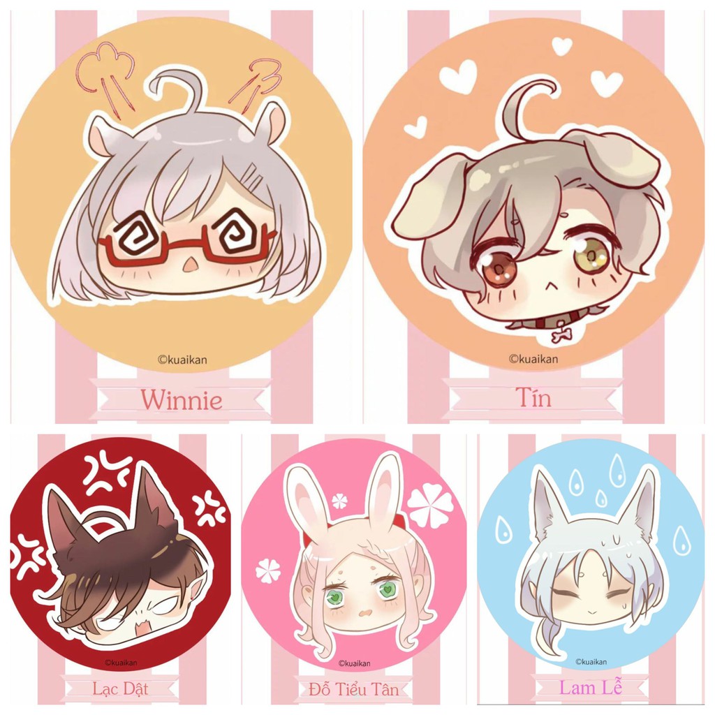 Huy hiệu cài áo IN HÌNH Vết cắn ngọt ngào anime chibi dễ thương tiện lợi