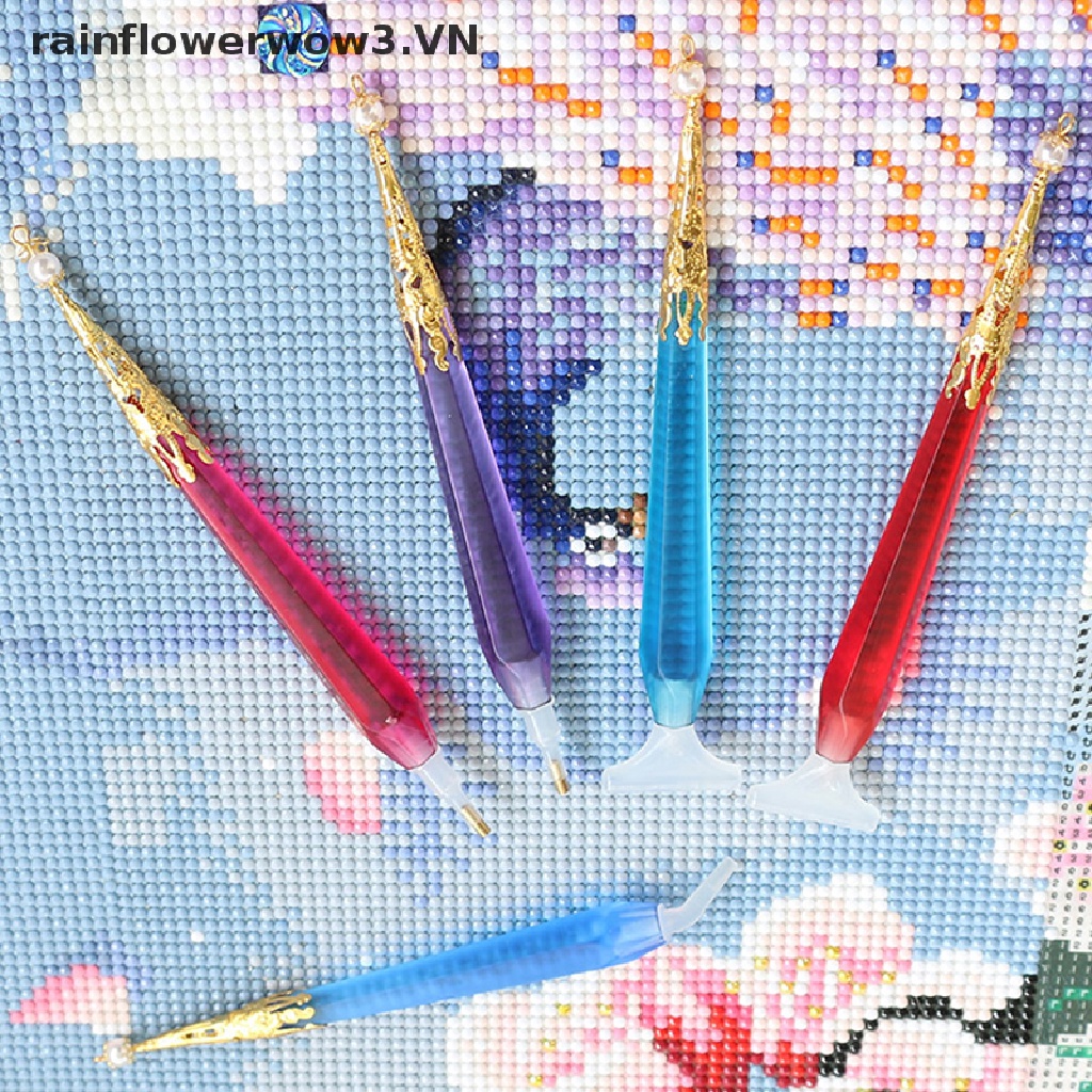 Bút Đính Đá Kèm 6 Đầu Bút Bằng Nhựa Chuyên Dụng Cho Tranh Đính Đá Kim Cương