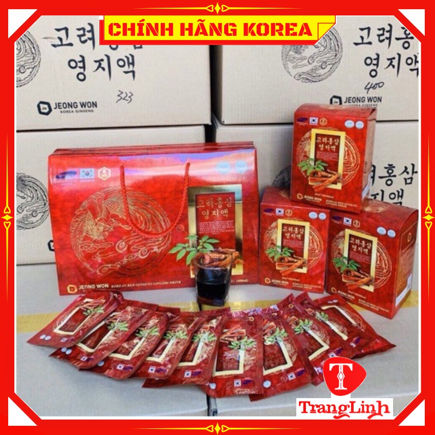 Nước hồng sâm linh chi hàn quốc Jeong Won chính hãng, xách 30 gói - tranglinhkorea