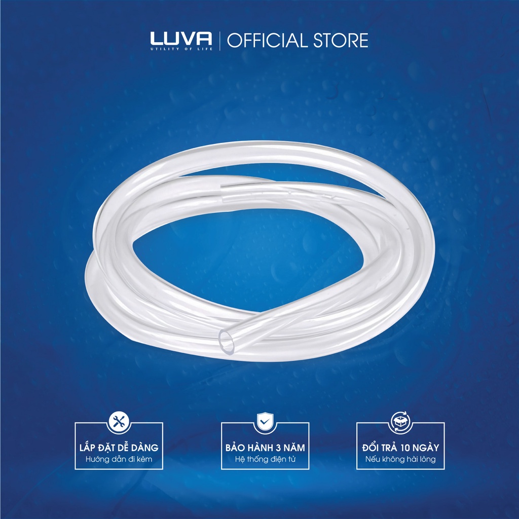 Phụ kiện dây cấp nước vòi xịt LUVA BIDET dài 60cm màu trắng trong - LUVA VIỆT NAM