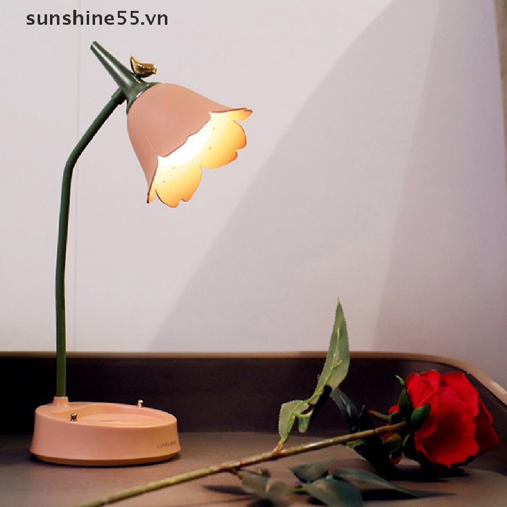 Đèn bàn LED cảm ứng bông hoa chiếu sáng phòng ngủ đọc sách cho sinh viên
