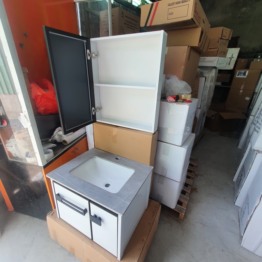 Tủ Lavabo Nhôm Siêu Bền Life Home N-1001 Công Nghệ Men Nano Cao Cấp Chống Bám Bẩn