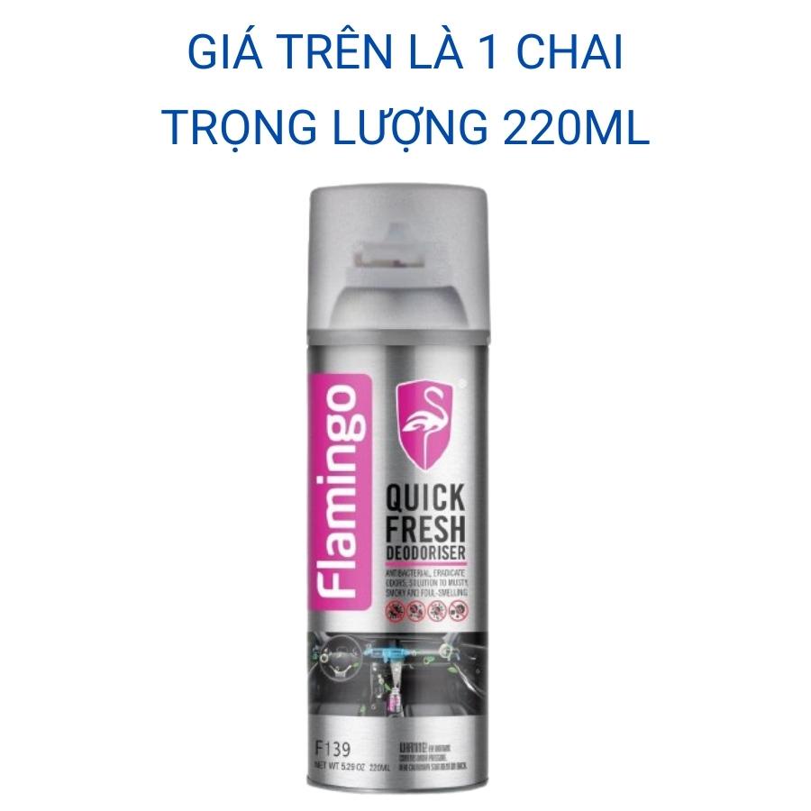 Bình xịt thơm xe khử mùi kháng khuẩn ô tô thanh lọc không khí với công nghệ khử khuẩn nano cao cấp Flamingo Mitauto