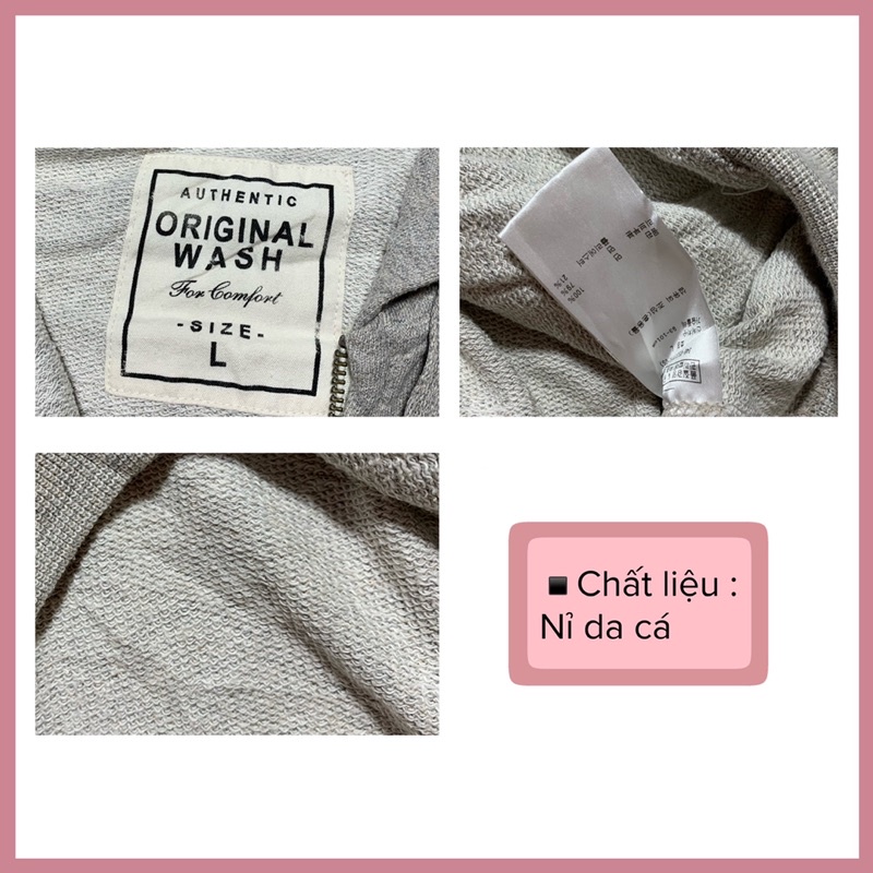 Áo hoodie zip 2hand tuyển loại 1 - Khabi Vintage