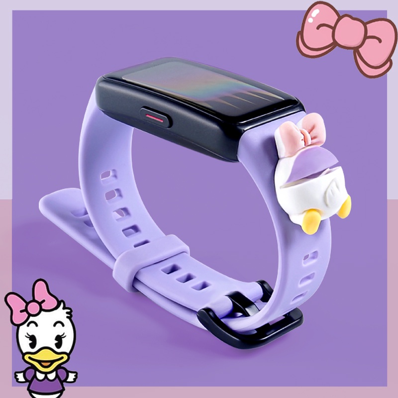 Dây đeo silicon họa tiết hoạt hình đáng yêu cho đồng hồ thông minh Huawei Band 6 / Honor band 6