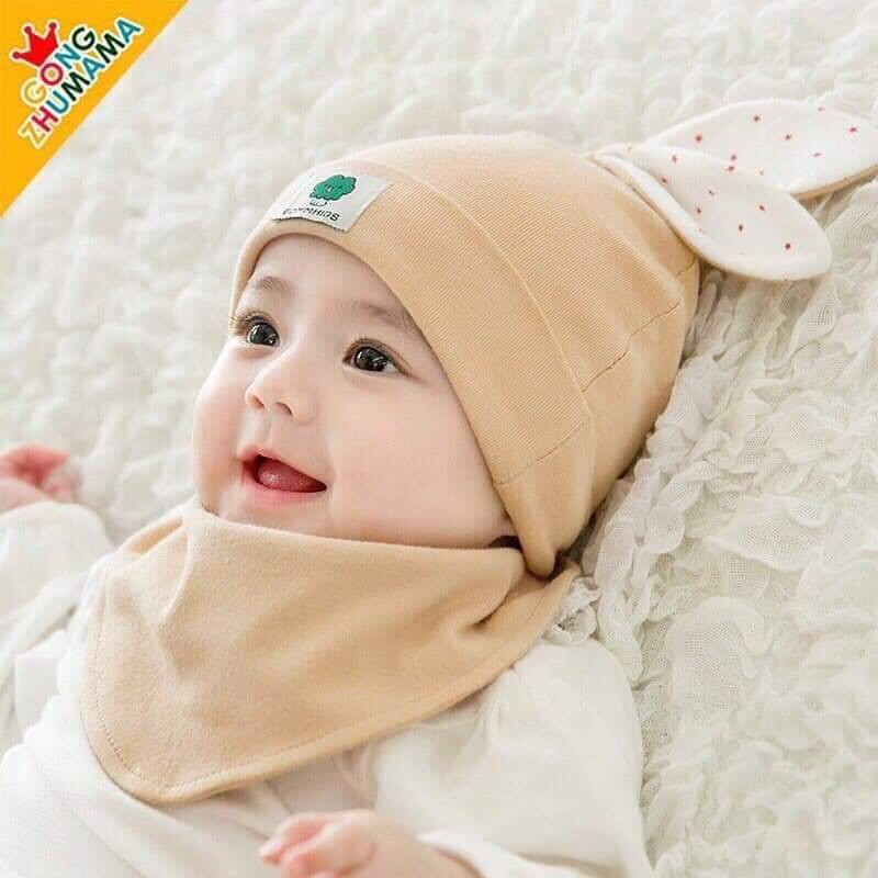 Set mũ yếm cotton