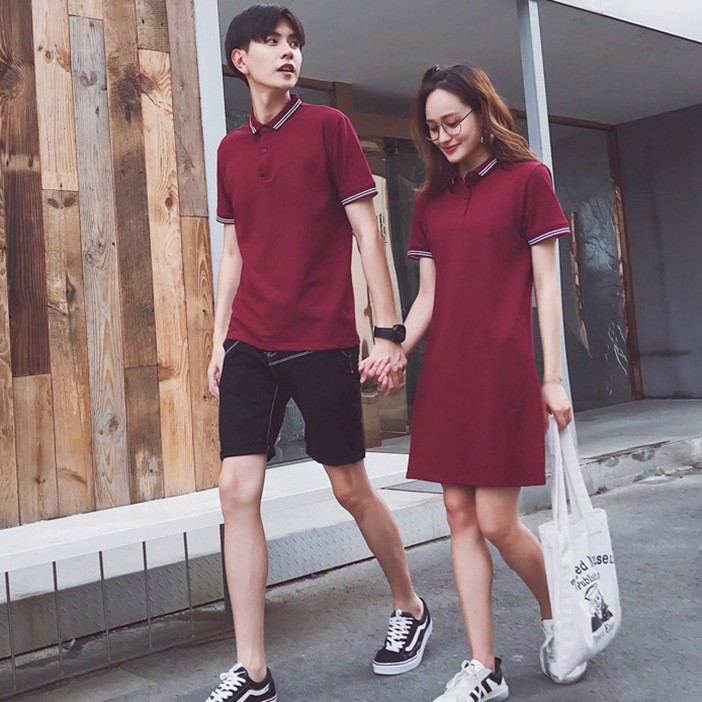 SET đồ đôi - đồ đôi nam nữ có cổ váy thun nữ áo thun nam ĐAV85 YAME Couple