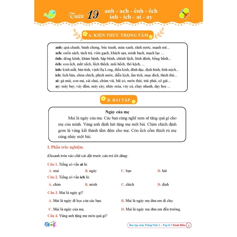 Sách - Bài Tập Tuần Tiếng Việt 1 (Học Kì 2) - Cánh Diều
