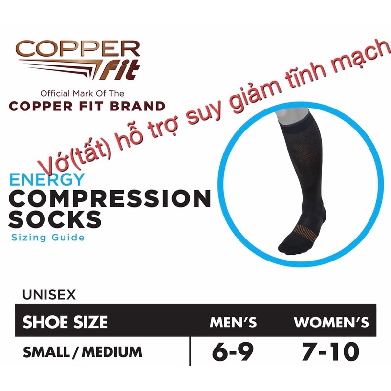 Vớ ( tất) nén chống giãn tĩnh mạch Copper Fit