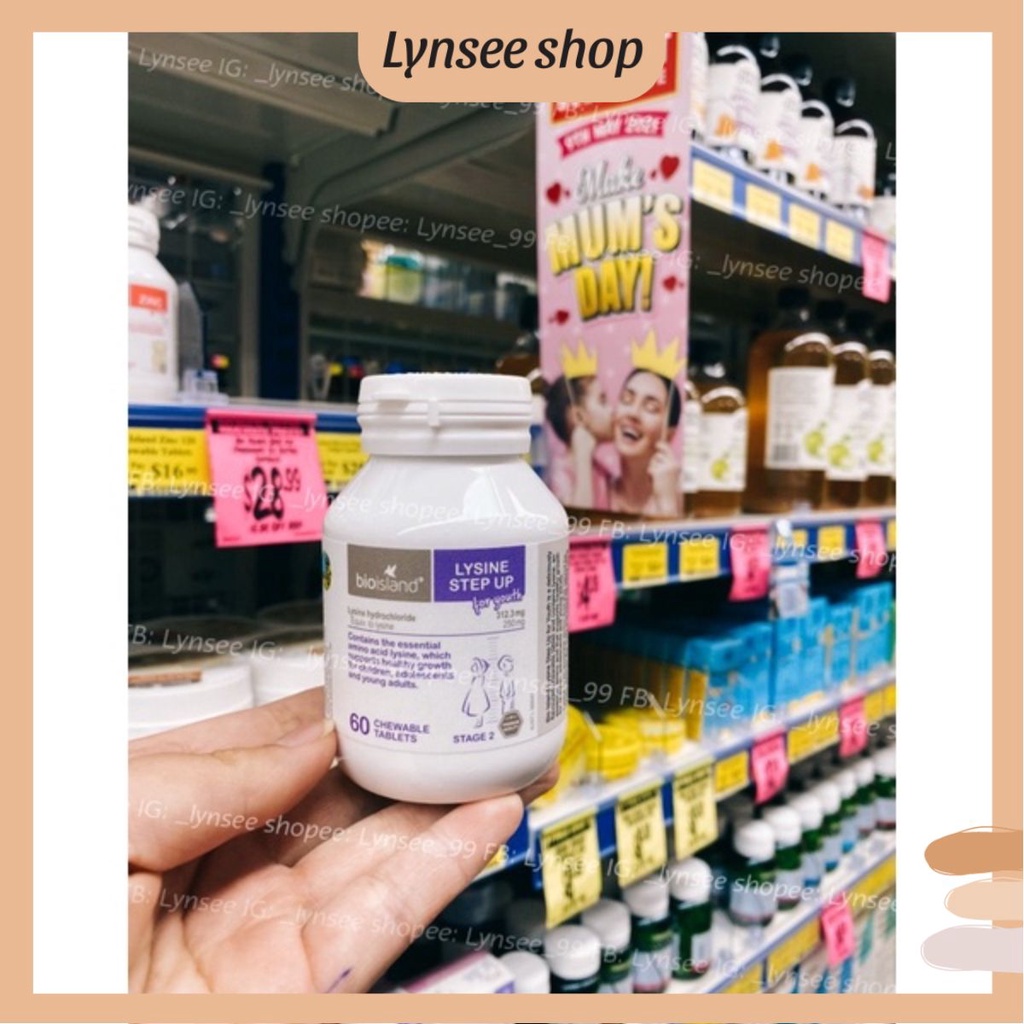 Viên Uống Bio Island Lysine Úc Cho Bé, Hỗ Trợ Tăng Chiều Cao Từ 6 Đến 24 Tuổi (60v) - Lynsee Shop