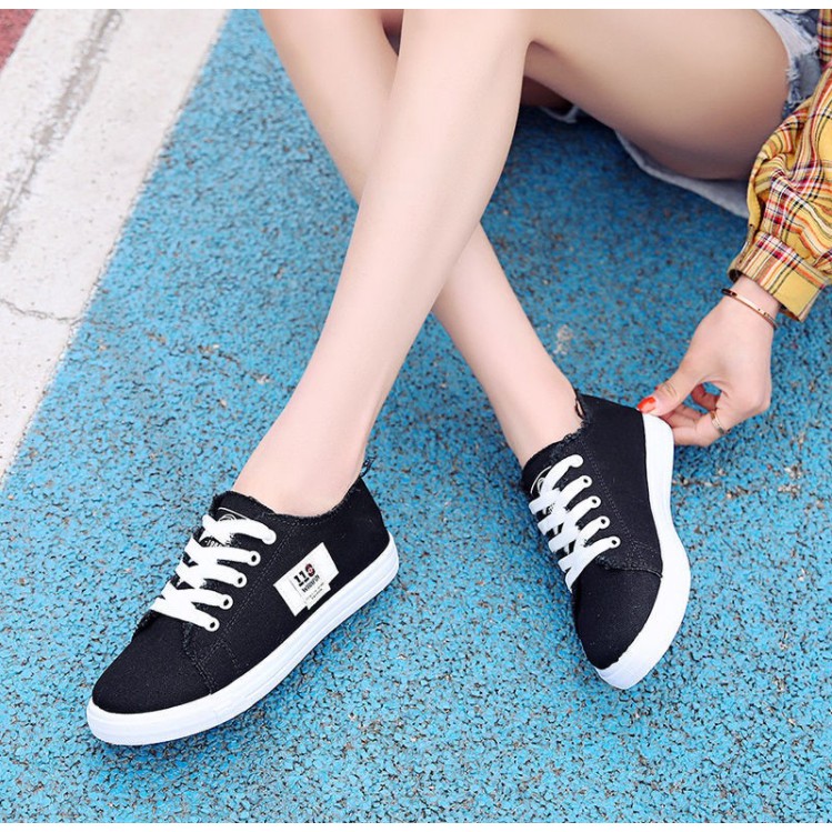 Giày bata nữ vải đế 3cm mềm phong cách học sinh Hàn Quốc B3