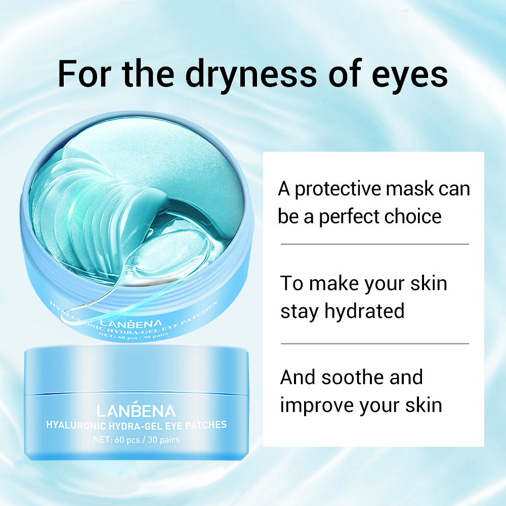 Mặt nạ mắt LANBENA dưỡng ẩm thành phần Vitamin C/retinol/hyaluronic axit/ngọc trai đen 80g (60 miếng)