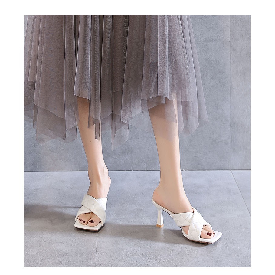 PAMELA - Guốc Nữ Quai Chéo Trần Ô Trám 5 phân Sang Chảnh 2021 (5cm) - G12
