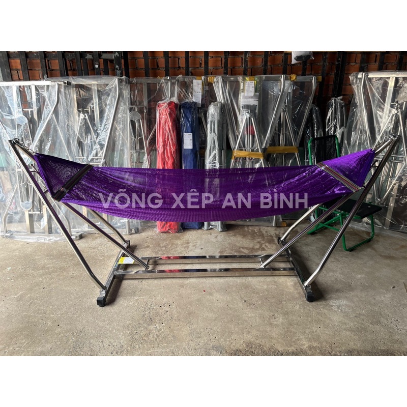 Bộ võng xếp inox chân vuông An Bình
