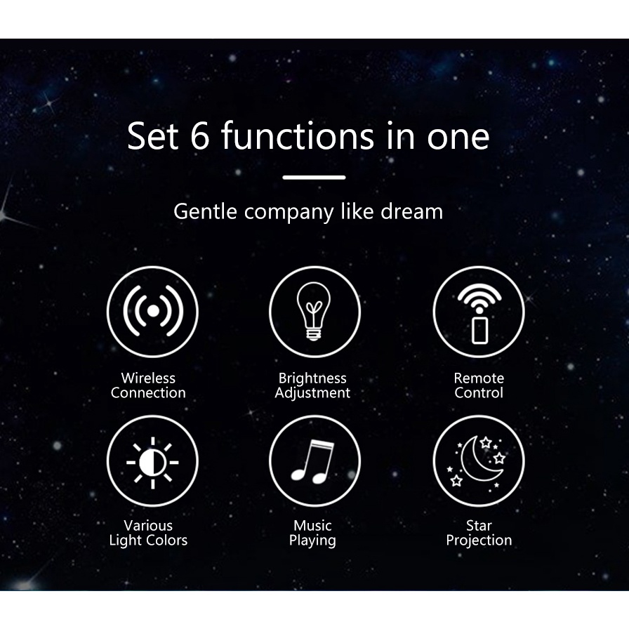 Loa Bluetooth Có Đèn LED Chiếu Hình Bầu Trời Đầy Sao Màu Galaxy Trang Trí Phòng Ngủ Cho Bé