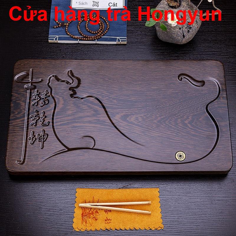 Khay trà gia dụng Bộ Kung Fu đơn giản bằng tre nguyên khối phụ kiện đựng nước gỗ mun