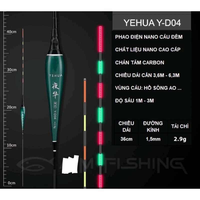 Phao điện câu Đài phao câu cá YEHUA Chống Nước Cao Cấp
