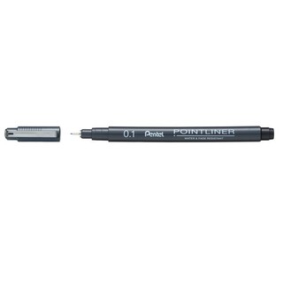 Bút kim số đi nét vẽ kỹ thuật Pentel Pointliner Water & Fade Resistant - 0.1mm - Màu đen